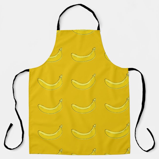 bananas, Seamless pattern with bananas, food backg Apron (Front)