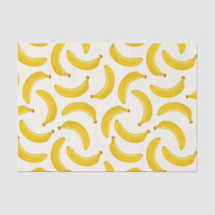 Bananas Tropical Fruit Print, Yellow and White Tissue Paper
