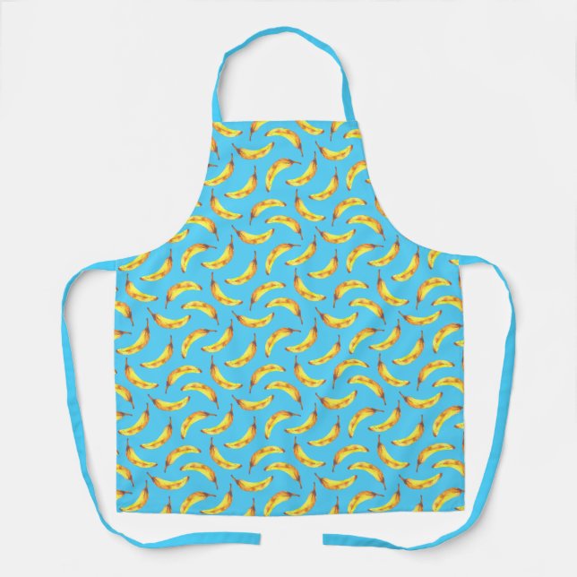 Bananas Watercolor Pattern Apron (Front)