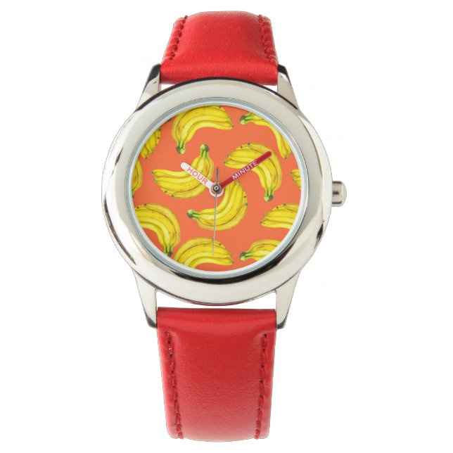 Bananas watercolor watch (Front)