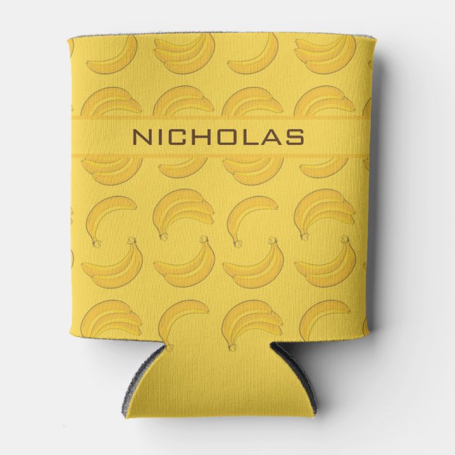 Bananas with Name Can Cooler (Front)