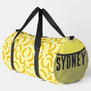 Bananas Yellow Custom Name Duffle Bag
