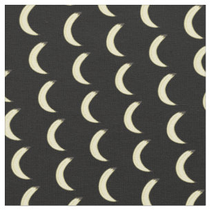 Bananas Yellow Hand Drawn Black Pattern Fabric