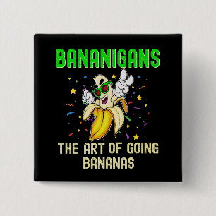 Bananigans Go Bananas, Cool Fruit Sunglasses 15 Cm Square Badge