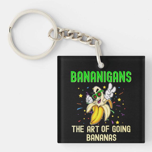Bananigans Go Bananas, Cool Yellow Fruit Key Ring (Front)