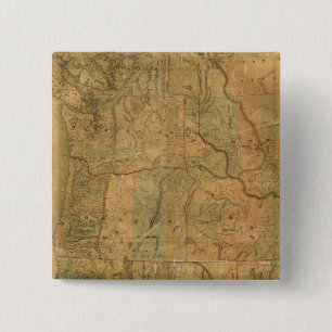Bancroft's Map Of The Pacific States 15 Cm Square Badge