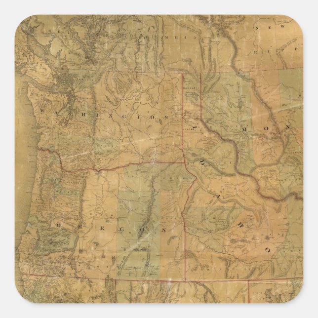 Bancroft's Map Of The Pacific States Square Sticker (Front)