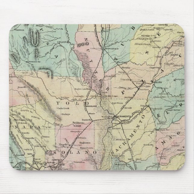 Bancroft's New Map Of Central California Mouse Pad (Front)
