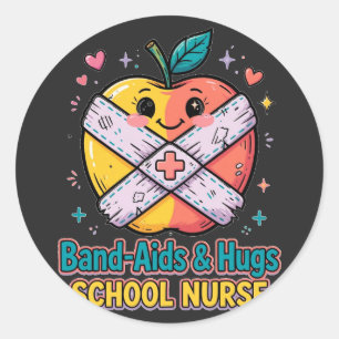 Band-Aids and Hugs School Nurse Sticker