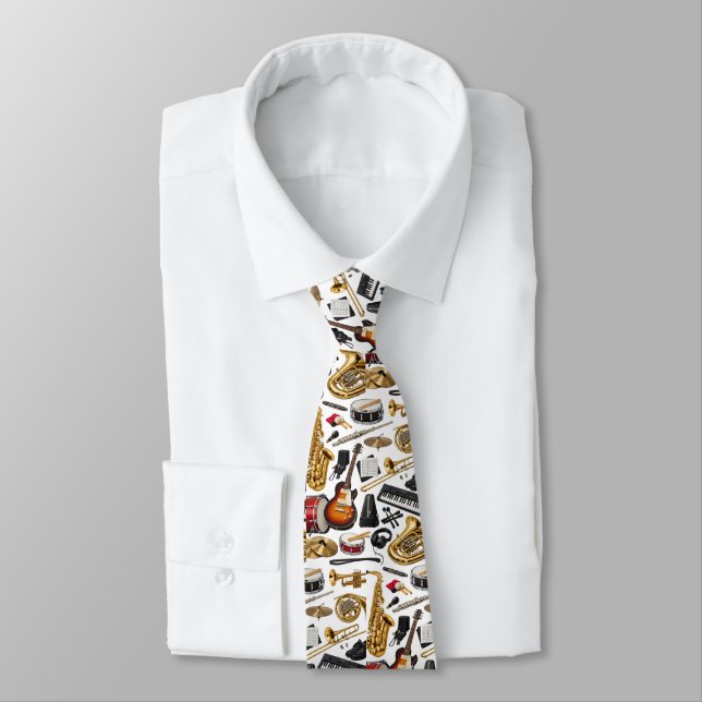 Band Collage Tie (Tied)