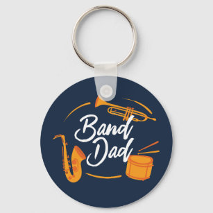 Band Dad Funny School Marching Band Key Ring