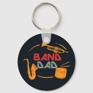 Band Dad Funny School Marching Band Key Ring