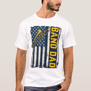 Band Dad Trombone American Flag Vintage Shirt Desi