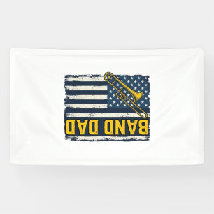 Band Dad Trombone American Flag Vintage Shirt Desi Banner