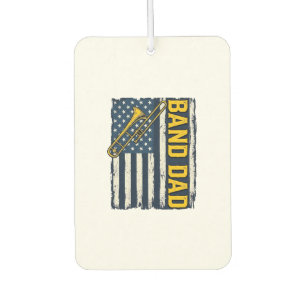 Band Dad Trombone American Flag Vintage Shirt Desi Car Air Freshener