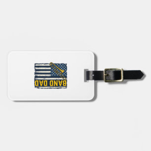 Band Dad Trombone American Flag Vintage Shirt Desi Luggage Tag