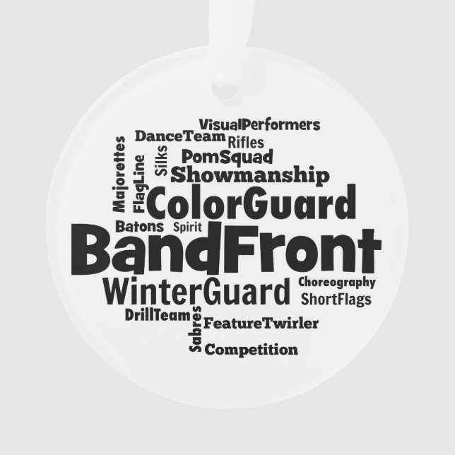 Band Front Word Cloud Ornament (Front)