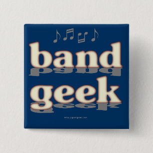 Band Geek 15 Cm Square Badge