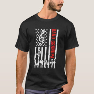 Band Grandpa American Flag Marching Band Grandpa T-Shirt