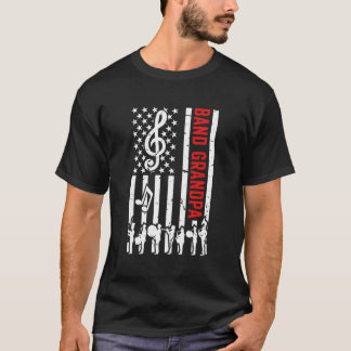Band Grandpa American Flag Marching Band Grandpa T-Shirt