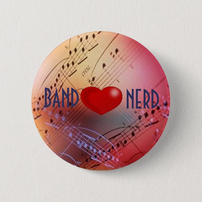 Band *heart* Nerd Button (Front)