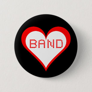 Band Hearts 6 Cm Round Badge