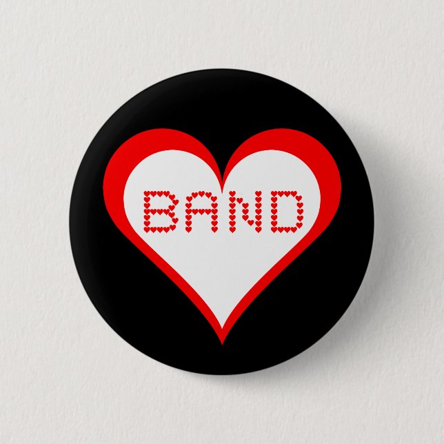 Band Hearts 6 Cm Round Badge (Front)