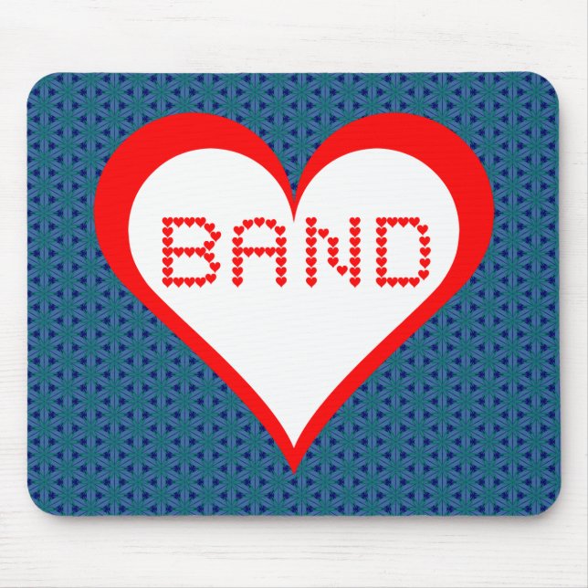 Band Hearts Mouse Pad (Front)