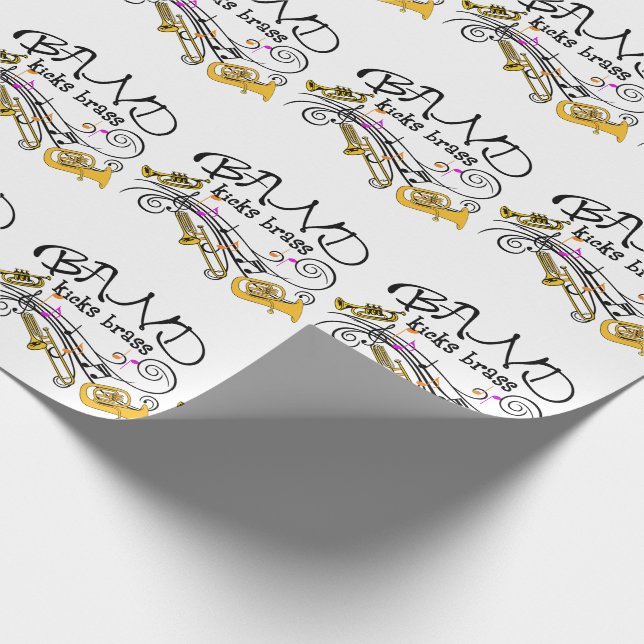 Band Kicks Brass Wrapping Paper (Corner)
