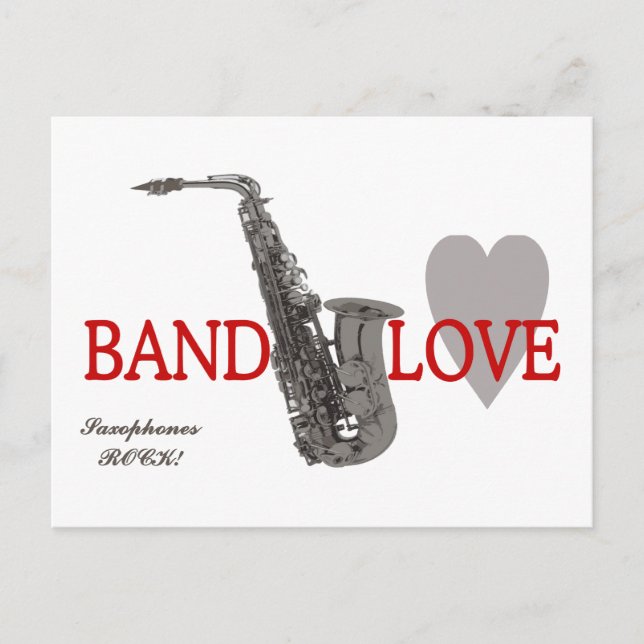 Band Love/ Saxophone Postcard (Front)