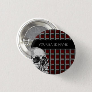 Band Merch Custom Name Skull Rock Roll Metal Music 3 Cm Round Badge