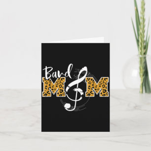 Band mum leopard print musical marching band card