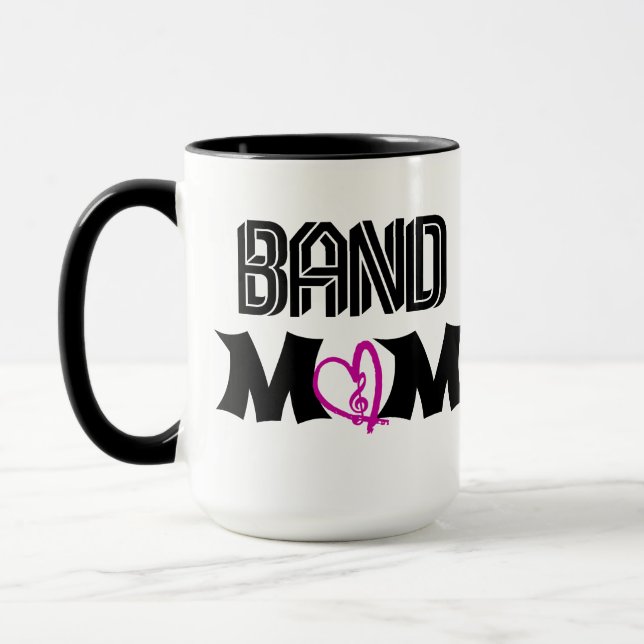 Band Mum with Heart Music Note Mug (Left)