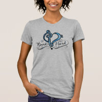 Band Nerd Music Class bass treble clef heart      