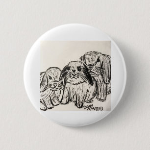 Band of Bunnies 6 Cm Round Badge