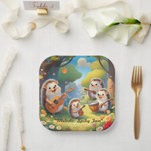"Band of Hedgehogs" Paper Plate