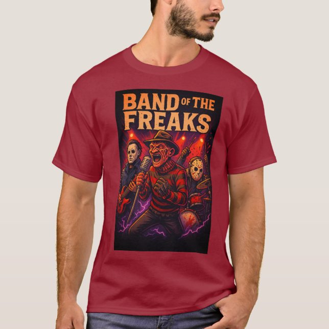 Band of The Freaks - Horror Villains Rock Band T-Shirt (Front)