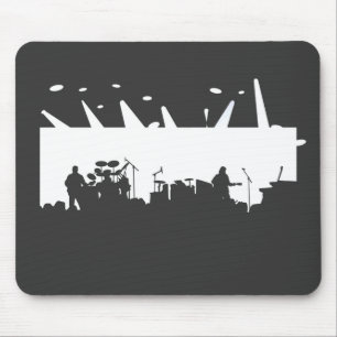 Band On Stage Concert Silhouette B&W Mouse Pad