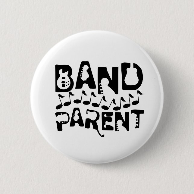Band Parent Music Notes 6 Cm Round Badge (Front)