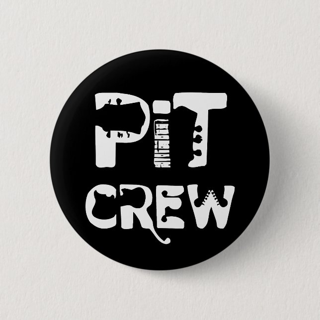 Band Pit Crew Musical Text 6 Cm Round Badge (Front)