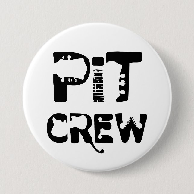 Band Pit Crew Musical Text 7.5 Cm Round Badge (Front)