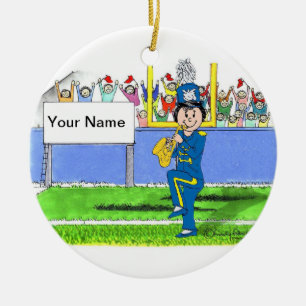 Band, Saxophone - Female Ceramic Ornament