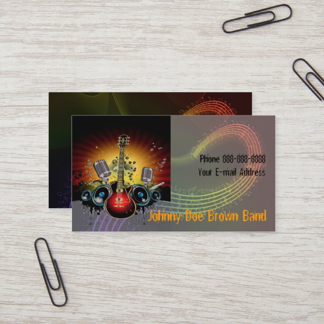 Band Singer Business Card (Front/Back In Situ)