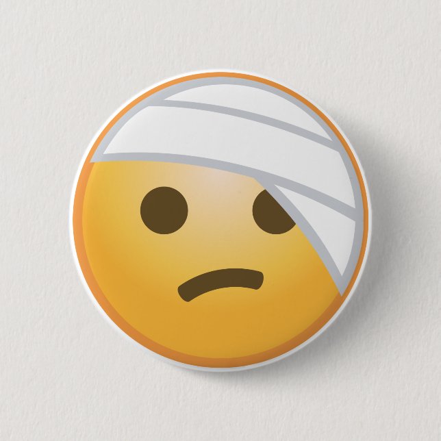Bandage Face Emoji 6 Cm Round Badge (Front)