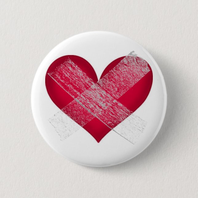 Bandage Wounded Heart Button (Front)