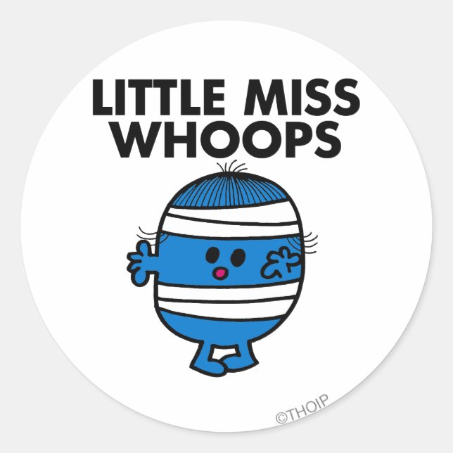 Bandaged Little Miss Whoops Classic Round Sticker (Front)