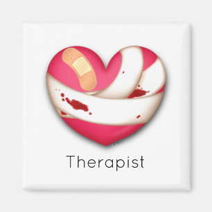 Bandaged Wounded Heart Humourous Therapist Magnet