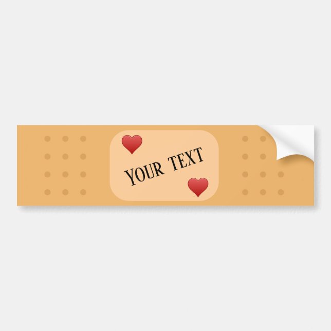 Bandaid patch plaster custom text car bumper bumper sticker (Front)