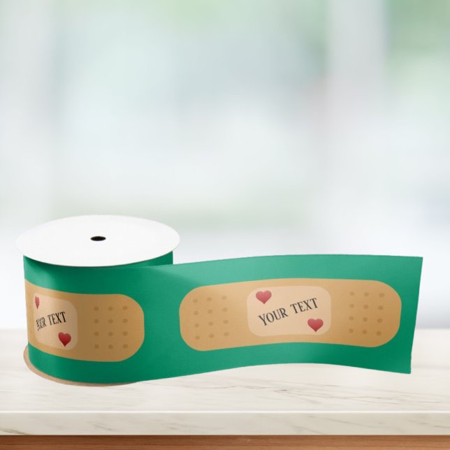 Bandaid patch plaster personalizable text  satin ribbon (Creator Uploaded)