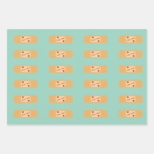 Bandaid patch plaster personalizable text wrapping paper sheet